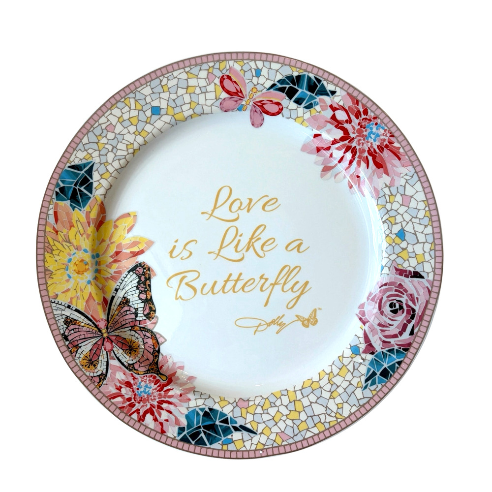 New Dolly Parton Mosaic Butterfly 12in Stoneware Sharing Plate 12in Collectible